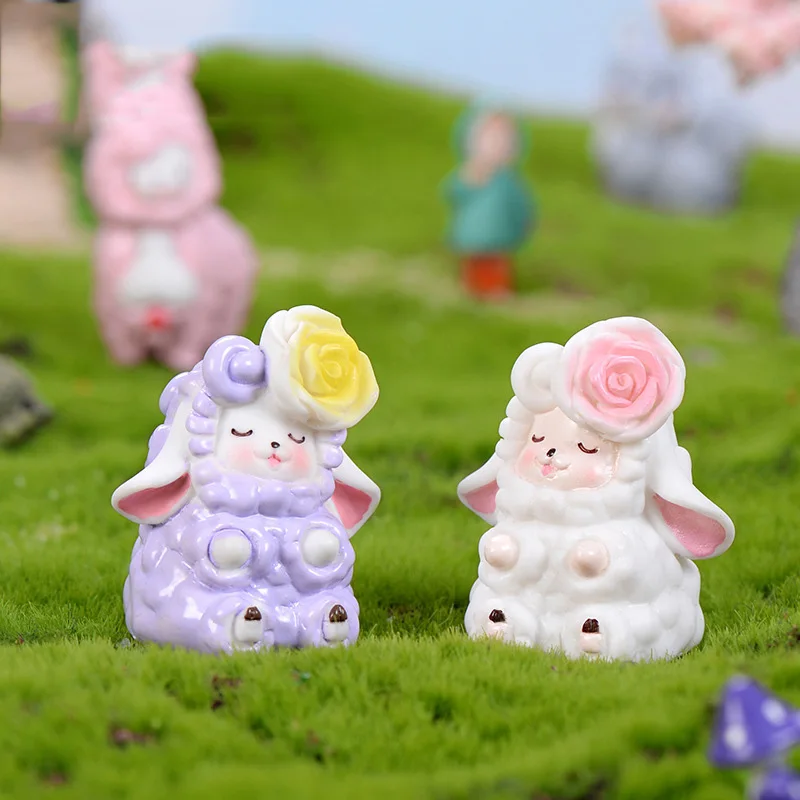 5 шт. Смола милый Единорог Альпака лиса овца орнамент для Волшебные садовые