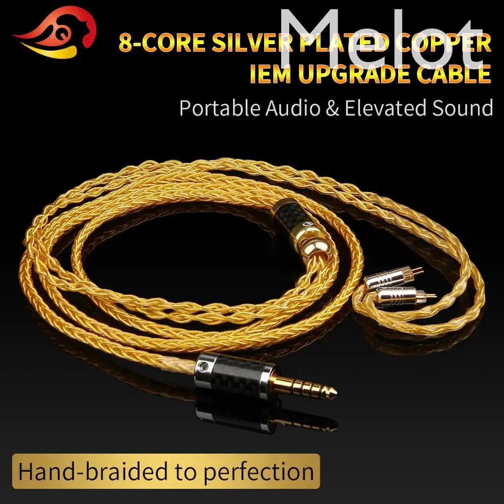 

QYFANG 1.2m 8 Core Pure Gold Plated Earphone Upgrade Cable Wire 3.5/4.4mm Plug MMCX/0.78 Pin Audio Connector For SE846 W4R UM3X