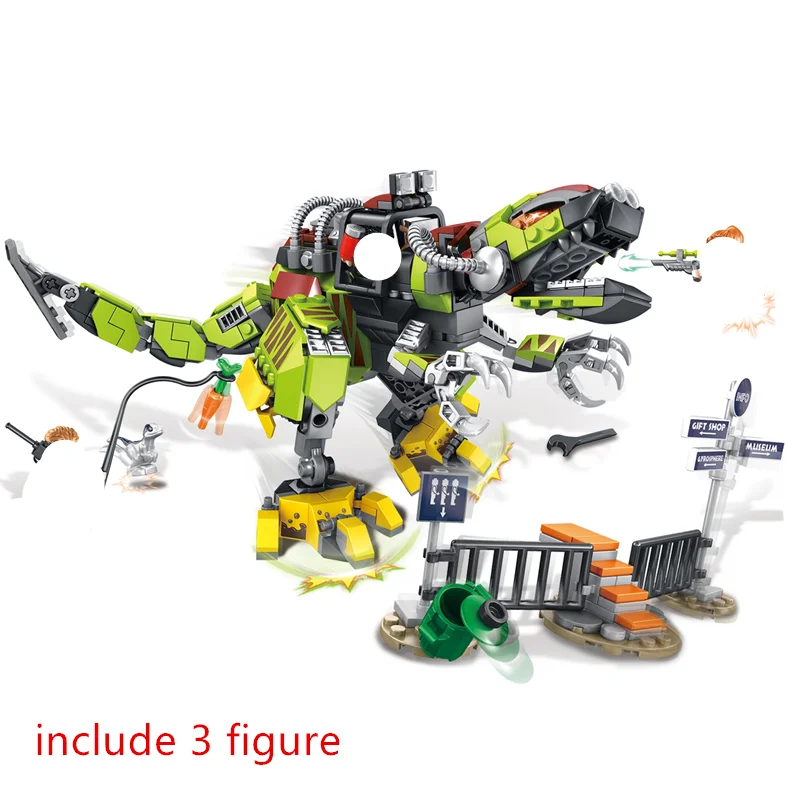 Комплект строительных блоков Парк Юрского периода T. rex vs Dino-Mech Battle Классическая