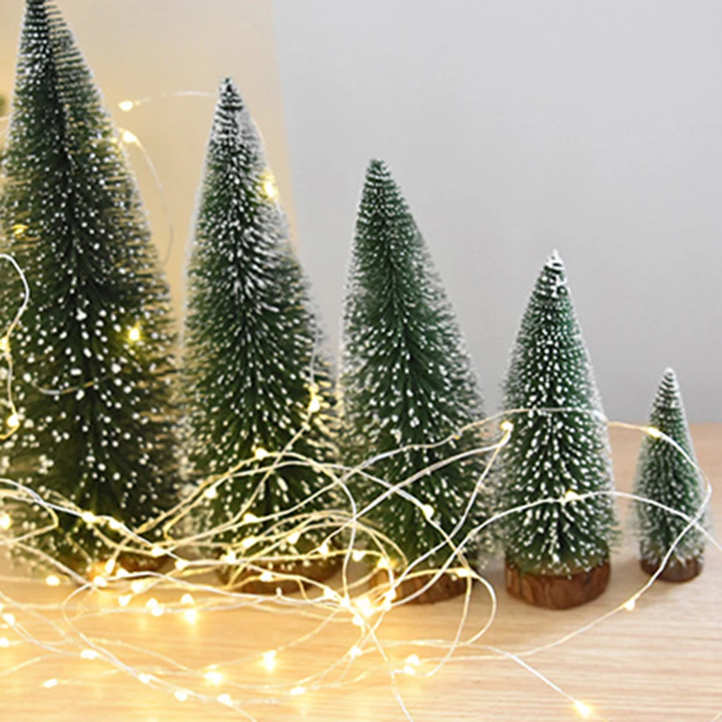 Новые искусственные настольные мини сосновые рождественские украшения для деревьев фестиваль пластиковые миниатюрные деревья