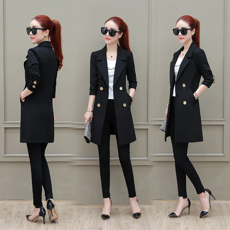 lente nieuwe темперамент Тонкий lange sectie kleine pak vrouwen jas wilde lente en herfst casual jasje tij
