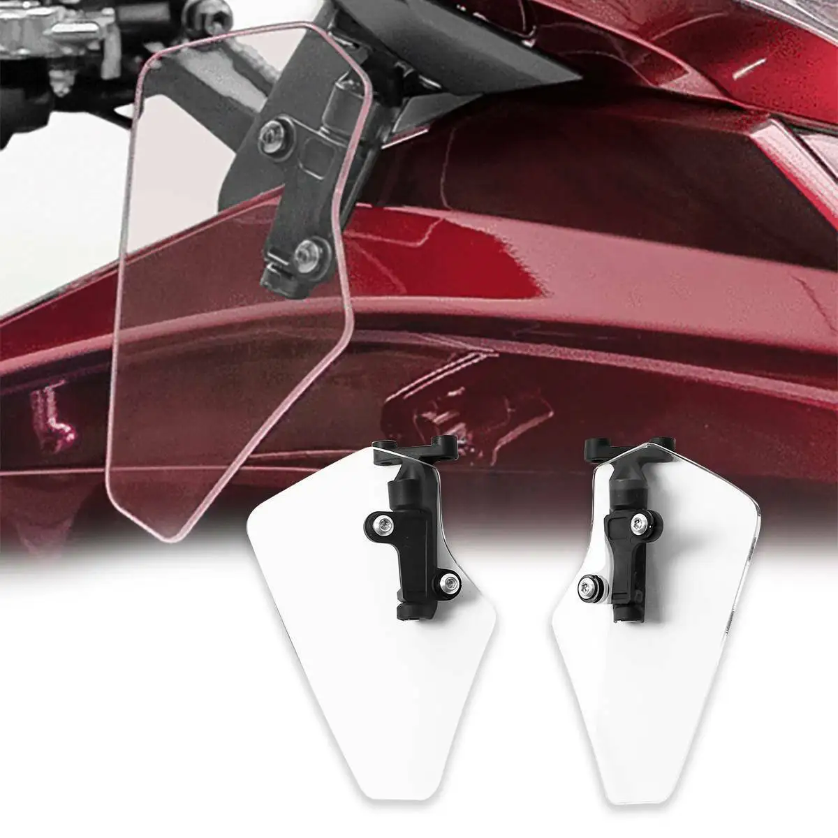 Green-L Clear Upper Air Wind Deflectors With Mounting Hardware Kit Fit For Honda Goldwing GL1800 2018-2021 
