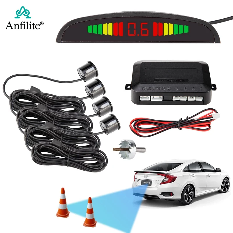 Parking Sensor Car Parking Kit LED Display 4 Sensors beep Reverse