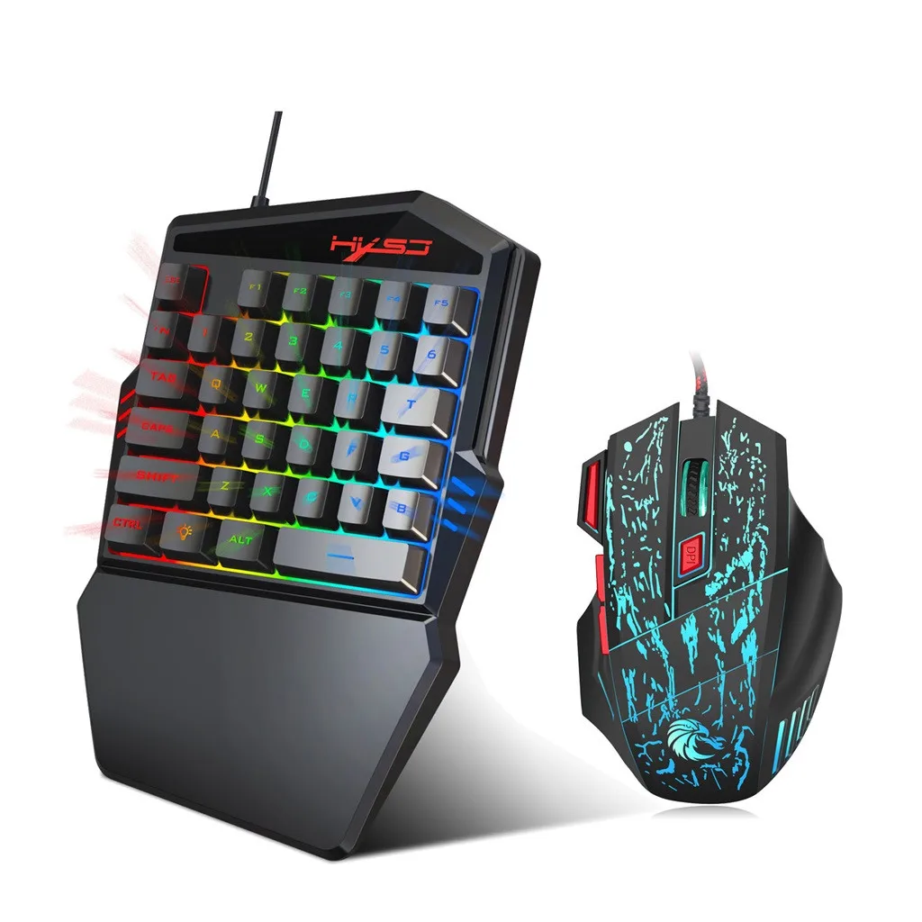 Gaming keyboard and Mouse Wired backlight mechanical feeling keyboard Gamer kit Silent 3200DPI Gaming Mouse Set for PC Laptop