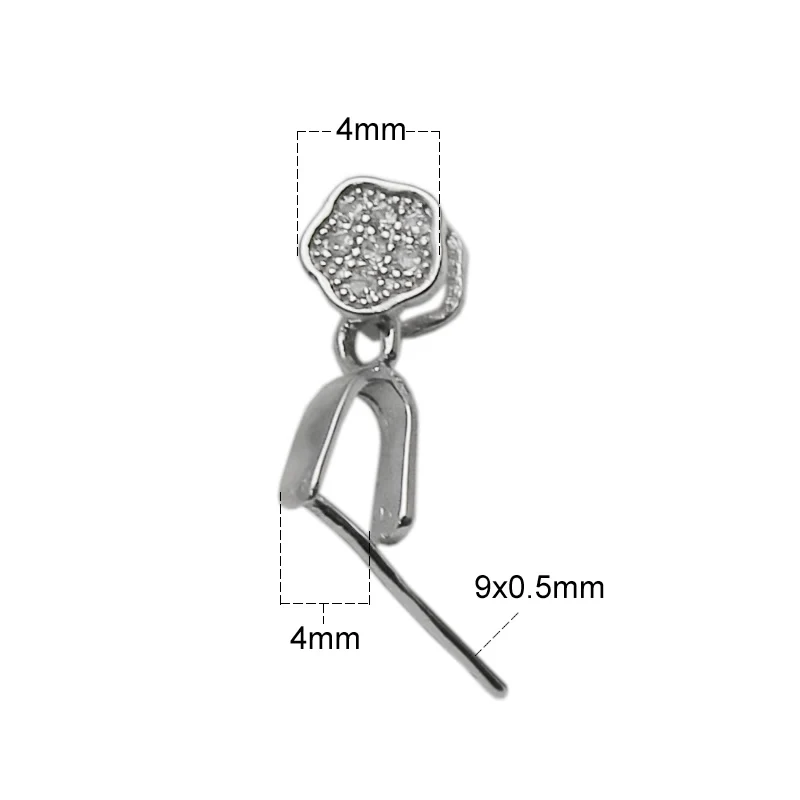 platina plated Beadsnice Твердое Серебро 925 соединители под замком Серебряная Зажимная подвеска-Бейл Застежка для DIY персонализированных подвесок ID34622 - Цвет: platina plated