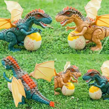 

Intelligent Acousto-optic Induction Animal Model Toy With Led Light Tyrannosaurus Rex Brown Shape Electronic Pets For Kids