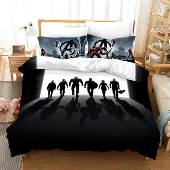 

Home Textile Children Marvel Printed Bedding Set Cartoon The Avengers Iron Man Bedding Sets duvet cover set for kids hot sale