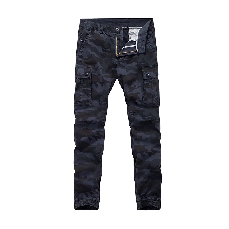 

Camouflage Men's Pure Cotton Joggers Casual Camo Multi Pockets Military Tactical Straight Jogger Streetwear Men Cargo Pants PA22