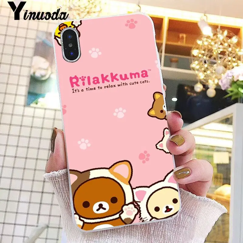 Yinuoda милый медведь Rilakkuma ТПУ Мягкий силиконовый чехол для телефона iPhone 8 7 6 6S Plus X XS MAX 5 5S SE XR 10 Чехол