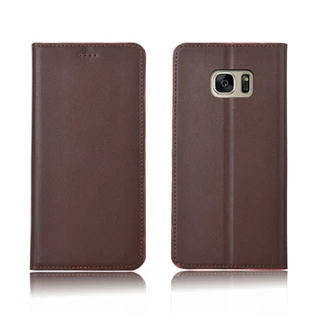 

Genuine Leather magnetic flip case card slot holder for Samsung Galaxy S7 Edge/Samsung Galaxy S7 phone case funda flip case capa