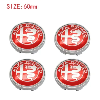 

4pcs RED car emblem Wheel Center Hub Cap Wheel Badge covers for ALFA ROMEO Mito 147 156 159 166 Giulietta Mito Spider Stelvio