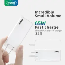 Zyg supera gan 65w pd tipo-c carregador rápido portátil, que é adequado para carregar iphone, samsung, xiaomi e huawei móvel