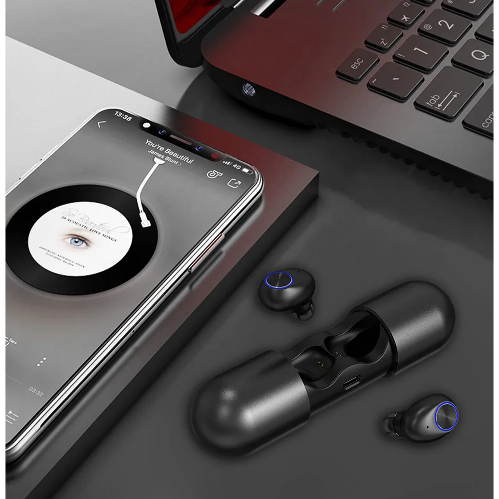 Бинауральные Bluetooth 5,0 наушники гарнитура V8 Спортивные Беспроводные наушники+ зарядная коробка абсолютно новые и высококачественные