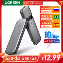 UGREEN carcasa de SSD M2 a USB tipo C 3,1, adaptador de SSD para NVME, PCIE, NGFF, SATA, M/B, caja de disco SSD