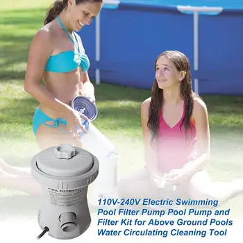 

220v Uk/eu/us Plug Electric Swimming Pool Oil Filter Circulation Inflatable Tool Cleaning Core Removable Home Pools Pump Cl N5T6
