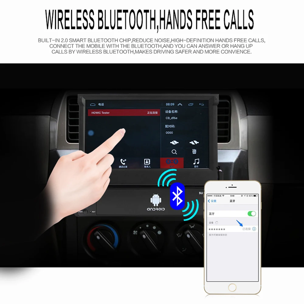 7 дюймов Android 8,1 автомобильный радиоприемник 1 Din MP3/4/5 плеер+ Wifi+ gps+ Bluetooth+ AM/FM+ gps Оффлайн карта+ резервного копирования Камера