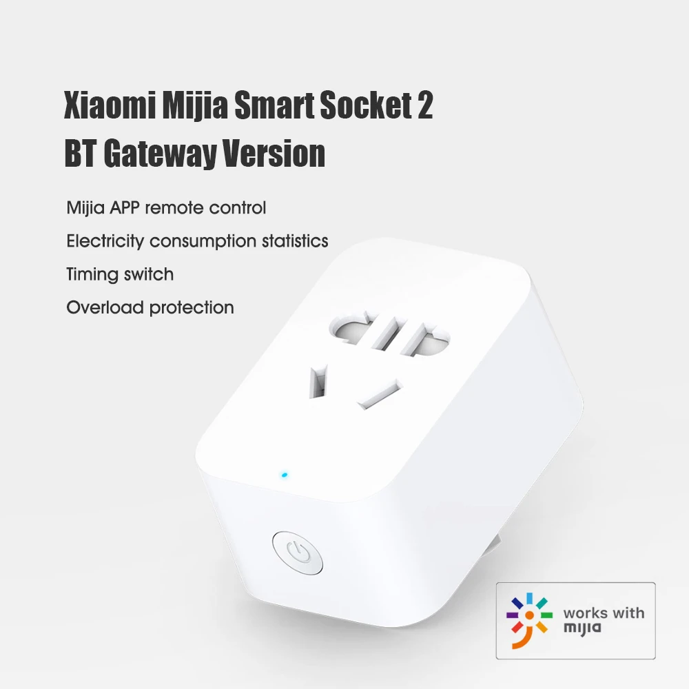 Xiaomi Mijia Smart Socket 2 BT Gateway Version Mijia APP Wireless Remote Control Timer Socket Adapter Plug Power Detection