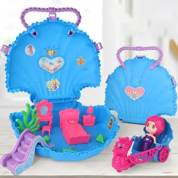 

Kuulee Shell Storage Portable House 13 Pieces Set Bags Girl Play House Set Toy