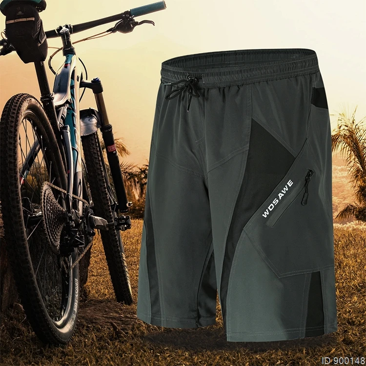 WOSAWE Мужские MTB мешковатые светоотражающие шорты с гелевой подкладкой несъемное Нижнее белье горный велосипед свободные шорты для велоспорта на открытом воздухе