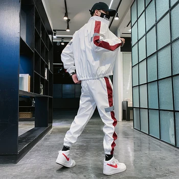 

Men Sportswear Set Spring Autumn Hoodies Set Mens Tracksuit Patchwork Hip Hop Sweatshirt+pants Male Casual Two Pieces Track Suit