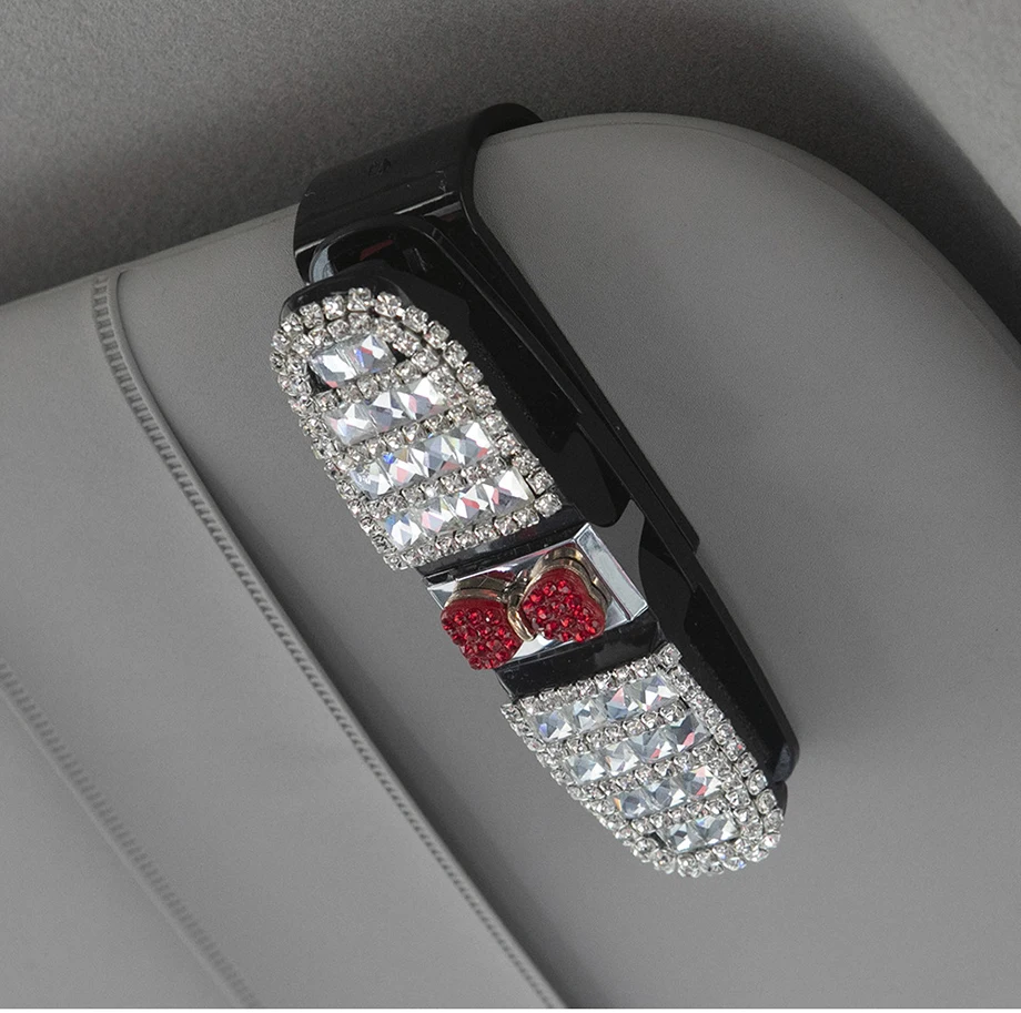 Цветок Bling автомобиля солнцезащитные очки Чехол солнцезащитный козырек клип очки держатель для автомобильных очков Авто Кристалл автомобиля аксессуары для женщин девочек