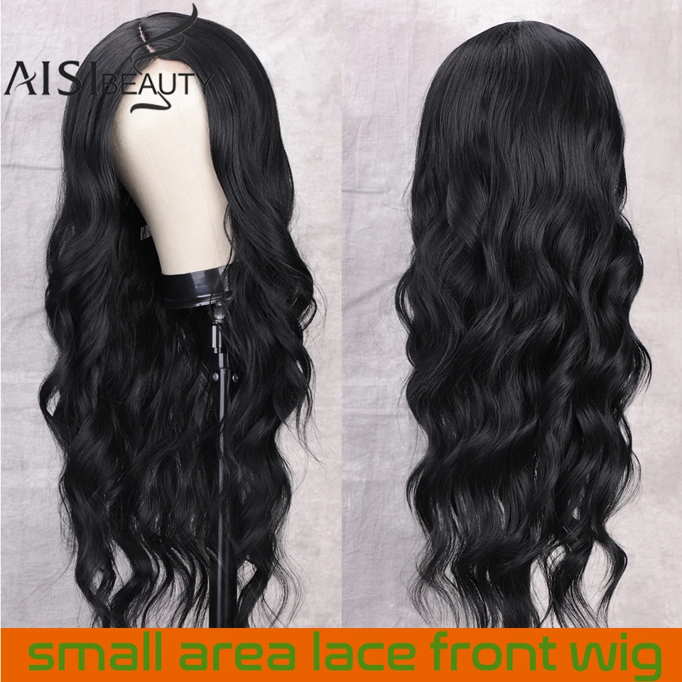 Synthetic Wig Wave-Wig Hair-Africa Natural-Hair Middle-Part Black Long Wavy for Women