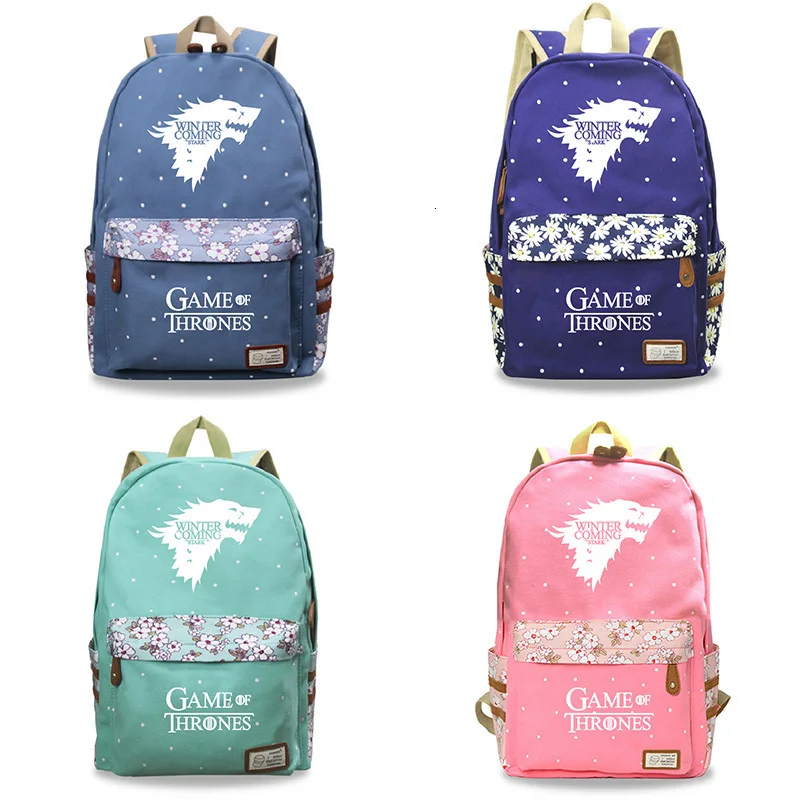 Модный рюкзак с цветами для путешествий, Игра престолов, 1-3 рюкзак, Mochila Softback Sac a Dos Femme, школьные сумки для девочек-подростков