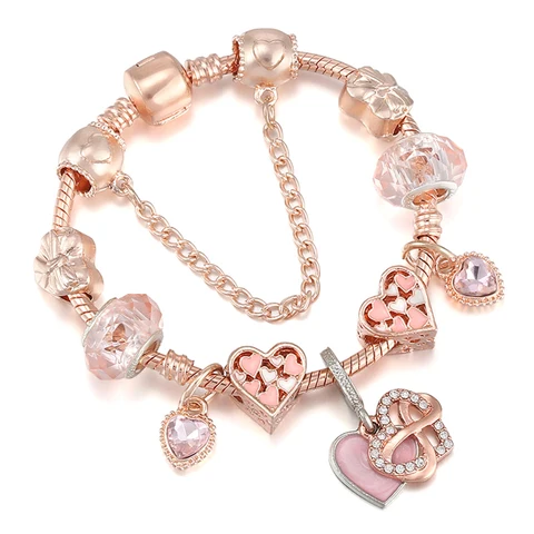 Fashion Shiny Eternal Symbol Heart Pendant Charm Bracelet 2021 Special Offer Female Bracelets For Women Jewelry Gift