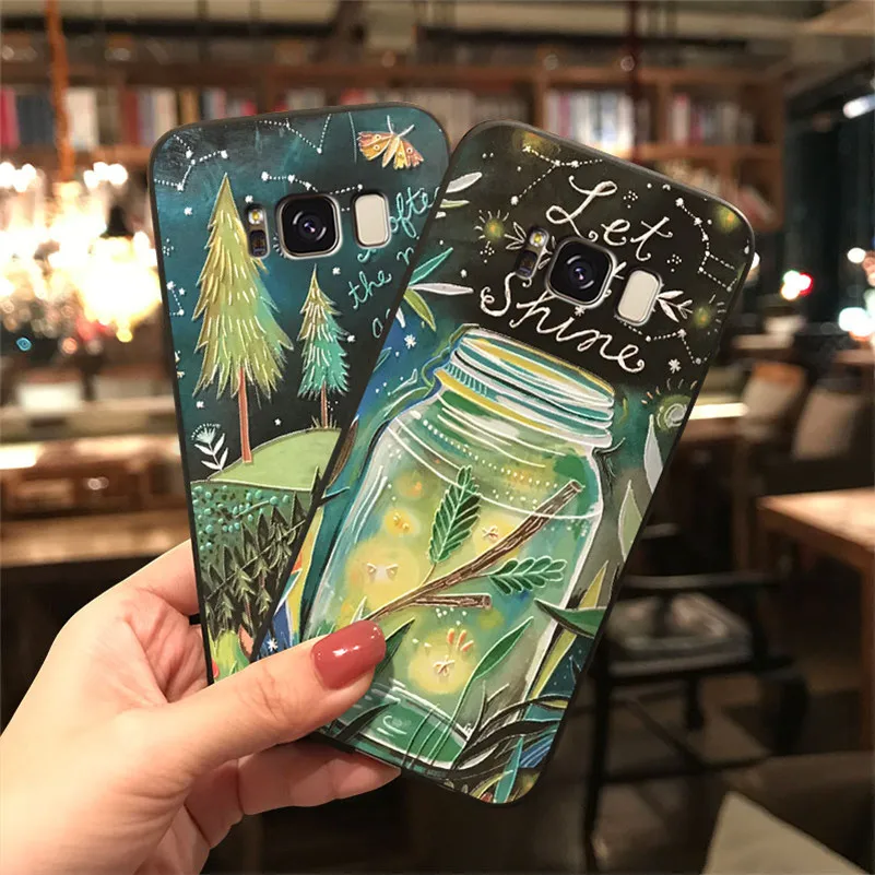3D крышка тиснения для samsung Galaxy S10 S8 S9 плюс S10E S6 S7 край M10 M20 M30 A10 A20 A20E A30 A40 A50 A60 A70 Note 8 9 чехол из термопластичного полиуретана
