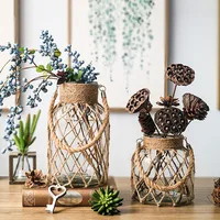 Hydroponics Braided Rope Glass, Vintage Vase, Hemp Rope, Floral Display, Home Decor, New, 2024 1
