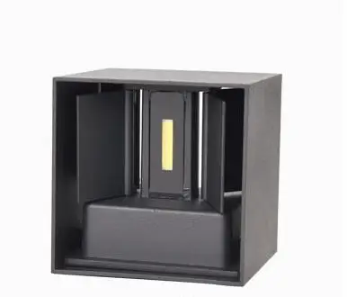 square black Регулируемый 12 Вт светодиодный настенный светильник IP65 водонепроницаемый внутренний и наружный алюминиевый настенный светильник поверхностного монтажа куб светодиодный садовый светильник для крыльца - Цвет абажура: square black