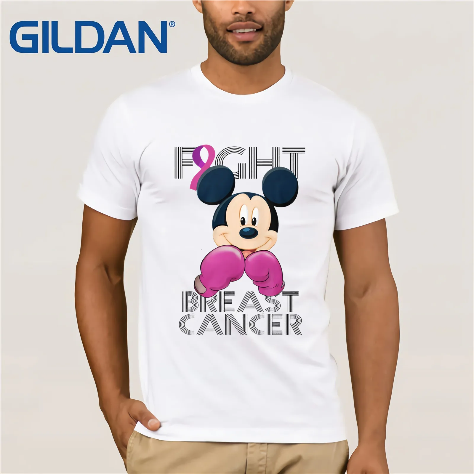 

Mickey Fight Breast Cancer 2019 Summer Men's Short Sleeve T-Shirt