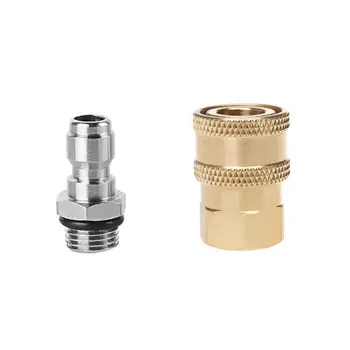 

1pc M14 Female/flat Male Quick Connector For High Pressure Water Gun Machine 1/4 Live Joint Threaded Connection Jack Brass Head