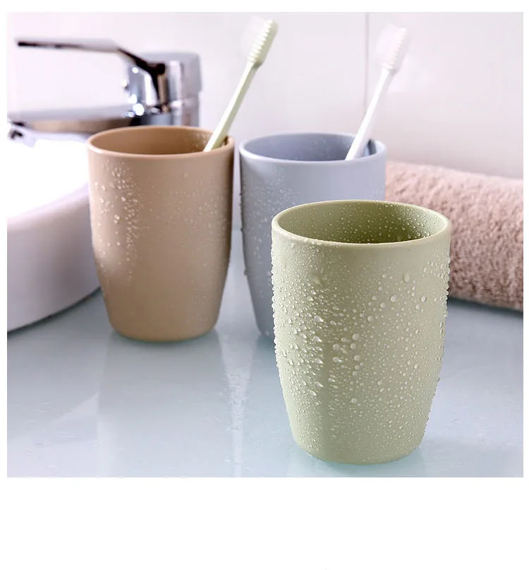 Simple Fashion Toothbrush Cup Plain Color Plastic Couples Washed Toothbrush Cup Set Wash Cups Wholesale