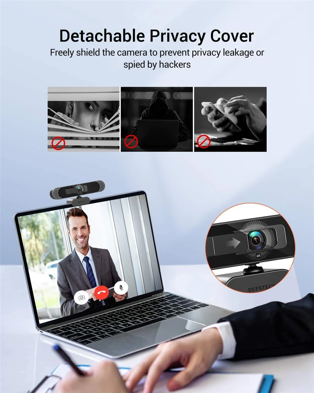 Webcam com microfone com cancelamento de ruído
