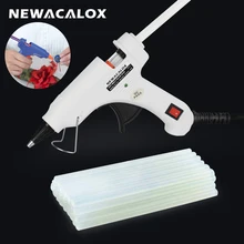 

NEWACALOX 20W 110V-240V Hot Melt Glue Gun with 20Pcs 7mm Glue Sticks Industrial Mini Guns Thermo Gluegun Heat Temperature Tool