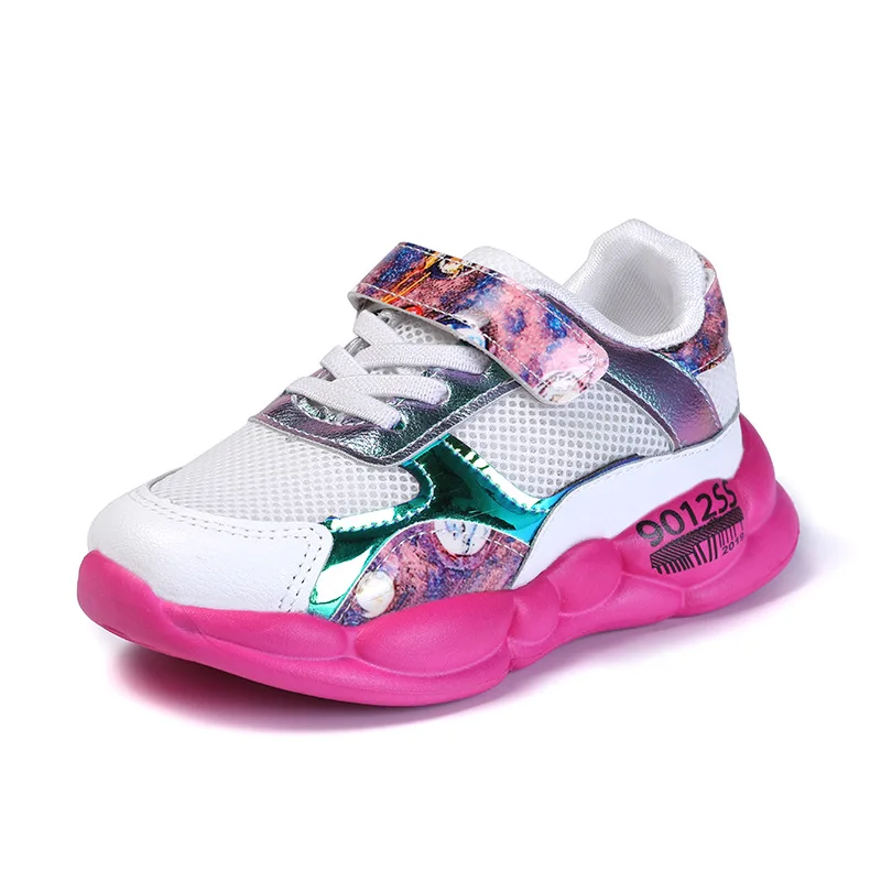 Новейшая сетчатая повседневная обувь для мальчиков и девочек; дышащие Нескользящие кроссовки; мягкая спортивная обувь для малышей; теннисные детские кроссовки