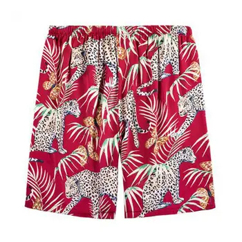 

Summer Printed Satin Shorts Men Silk Sleeping Short Pants For Mens Sleepwear Shorts Home Wear Pigama Homme