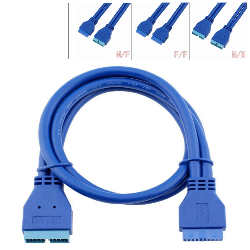 

USB3.0 20Pin Female to USB 3.0 20 Pin Male Extension Cable Motherboard Mainboard 20pin Header Adapter Cable extender