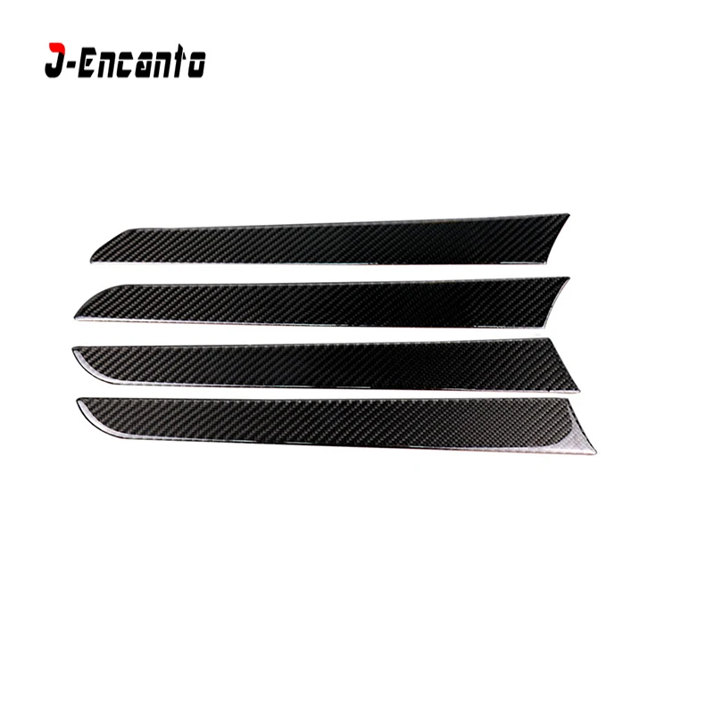 4PCS Carbon Fiber Car Interior Co-pilot Dashboard Panel Decal Cover Trim Strips for Audi A4 B8 Car Styling Accessories Stickers