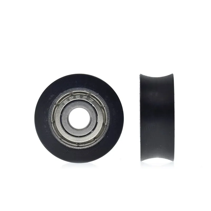 100 Stück U-Nut Kunststoffbeschichtetes Lager 626ZZ 6 * 26 * 10 mm 0626UU Türfenster-Rollenrad Nylon-Riemenscheibe POM-Bohrung 6 mm Durchmesser 10 mm – Detail 2