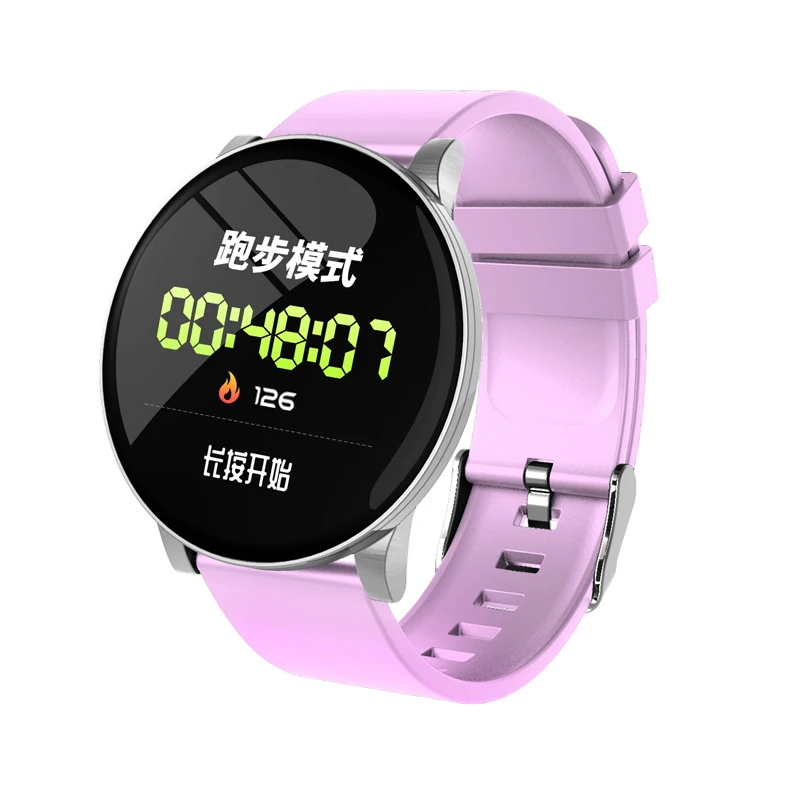 Lerbyee W8 Смарт-часы ультратонкий цветной сенсорный экран Водонепроницаемый Монитор кислорода кровяного давления шагомер спортивный браслет для фитнеса - Цвет: purple