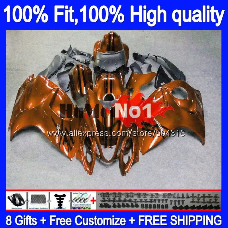 Инъекции для SUZUKI Hayabusa GSXR 1300 GSXR-1300 29MC. 111 темно orange GSXR1300 2008 2009 2010 2011 2012 08 09 10 11 12 обтекатель