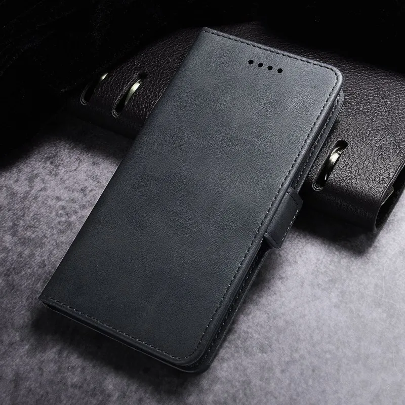 Чехол-книжка из искусственной кожи с магнитной застежкой для iPhone 11 Pro Max 6 6S 6 Plus 6S 7 8 X XR XS Max - Цвет: Черный