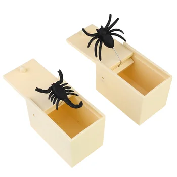 

2 Pcs Funny Tricky Toys Prank Joking Toy Horrible Plastic Box Tricky Soft Simulation Insect Props Light Yellow (Black Scorpion a