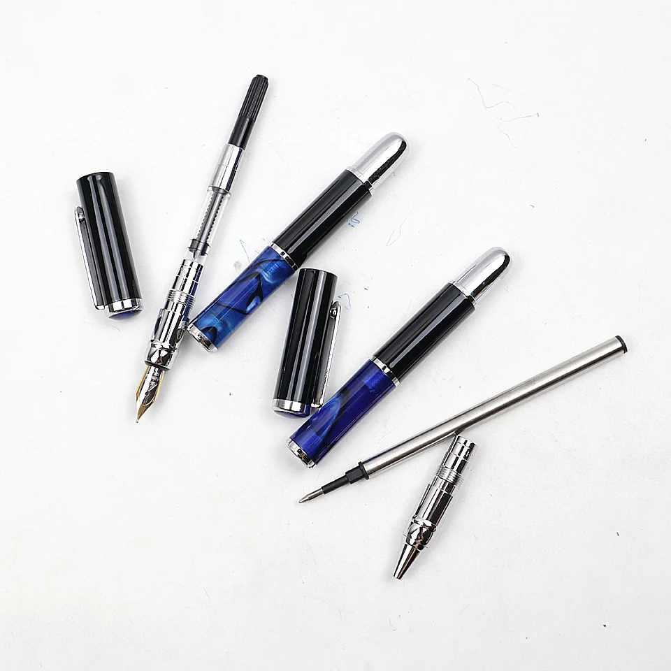 Metal Plus Acrylic Business Pen 0.5mm Black/Blue Ink High Quality Ballpoint Pen For Student Gift Pen Office Stationery Supplies