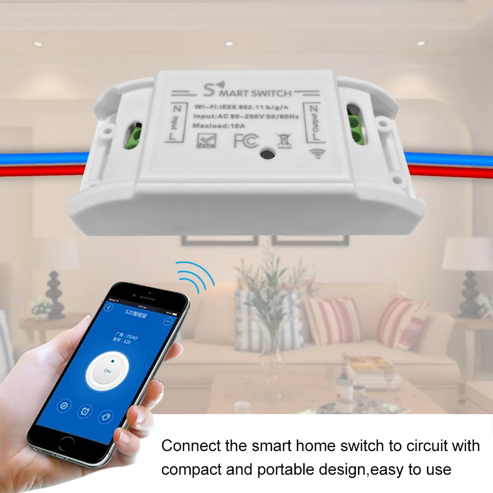 Wifi умный переключатель с Amazon Alexa/Google Home Голосовое управление 10А/2200 Вт Tuya приложение беспроводной переключатель умный дом Модуль Автоматизации