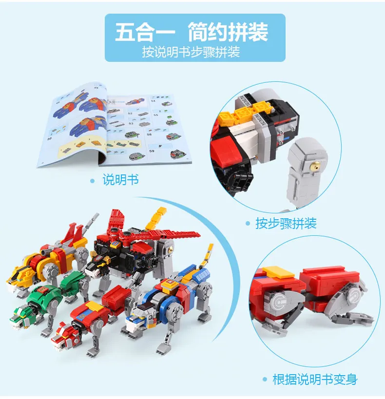 In stock 16057 ideas series Voltron Defender of The Universe 2334Pcs Building Blocks Bricks Kids toys Christmas Gift 21311