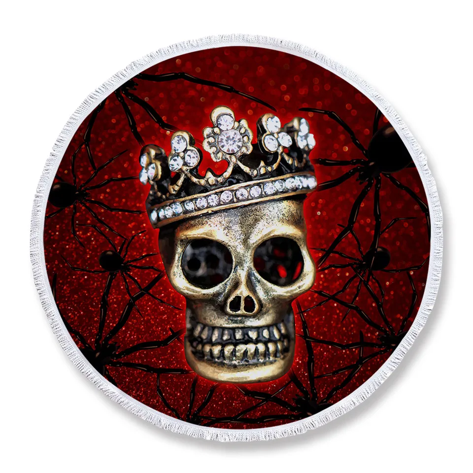 Постельное белье Outlet Spider Skull круглое пляжное полотенце для взрослых из