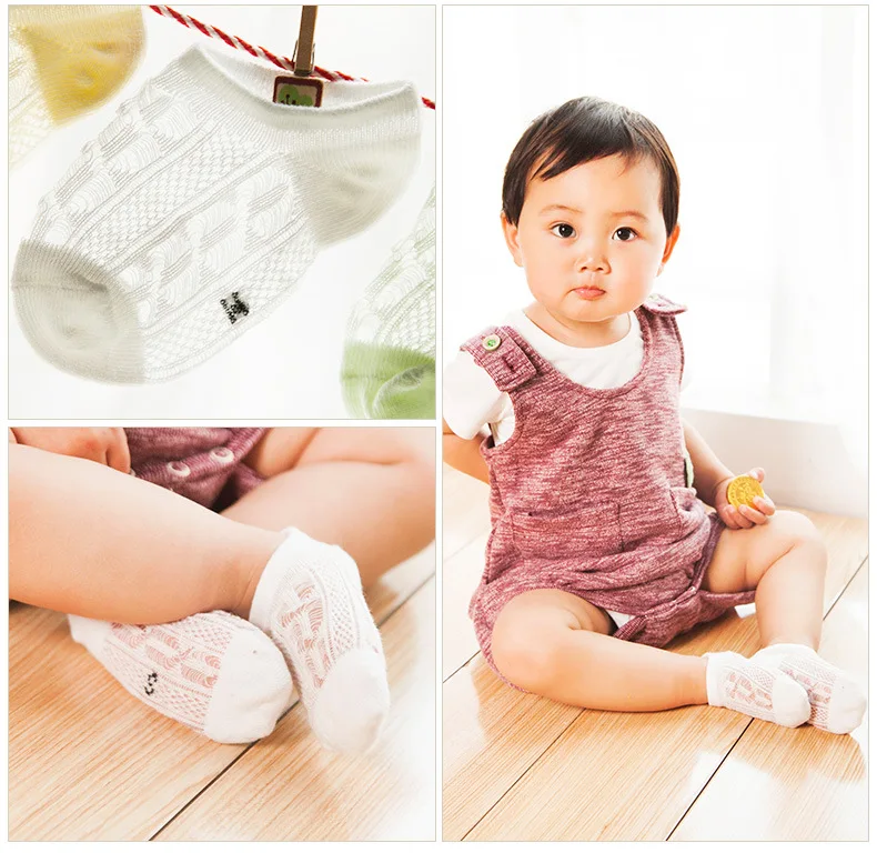 New Style CHILDREN'S Socks Summer Thin Section Combed Cotton Mesh Breathable Organic Cotton Infant Lace Baby No-show Socks